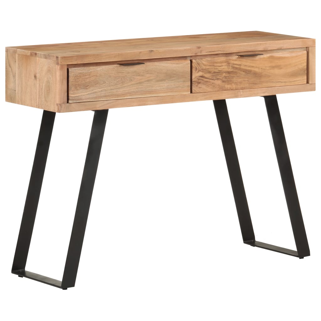 Konsolbord 100x35x76 Cm Massivt Akacietræ Med Naturlige Kanter - Billede 10