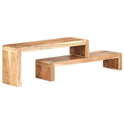 Tv-bord 2 Dele Massivt Akacietræ - Billede 5