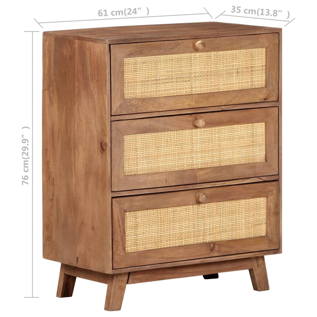 Skænk 61x35x76 Cm Massivt Mangotræ - Billede 7