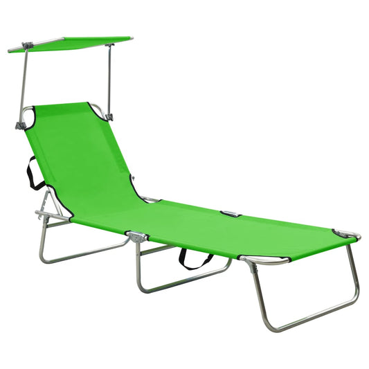 Foldbar Liggestol Med Baldakin Aluminium