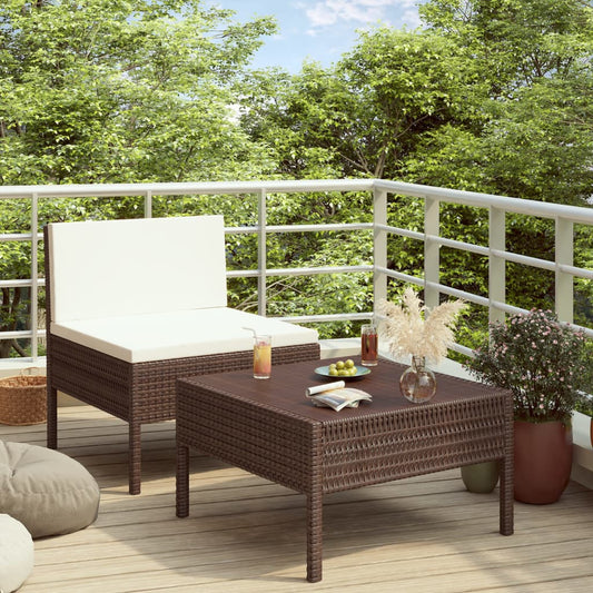 Loungesæt Til Haven 2 Dele Med Hynder Polyrattan