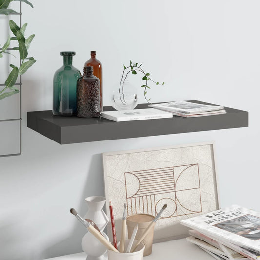 Svævehylde 50X23X3,8 Cm Mdf Grå Højglans