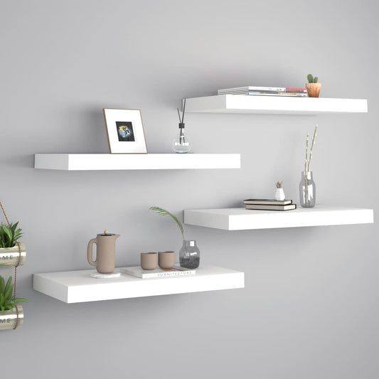 Svævehylder 4 Stk. 50X23X3,8 Cm Mdf Hvid