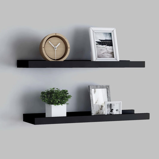 Gallerihylder 2 Stk. Mdf Sort