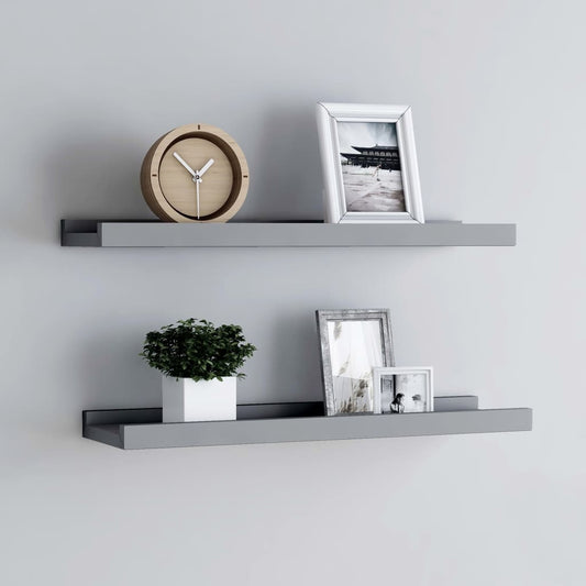 Gallerihylder 2 Stk. Mdf Grå