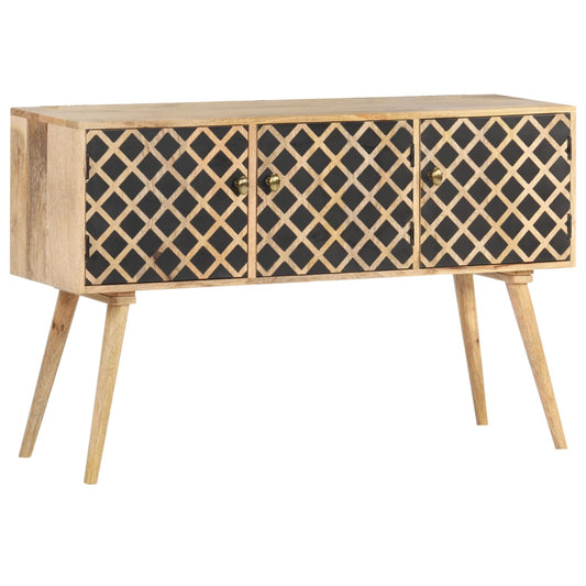 Skænk 118X35X75 Cm Massivt Mangotræ Sort