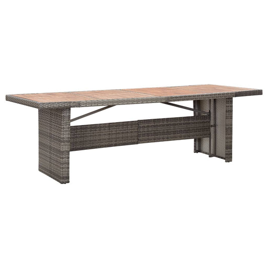 Havebord 240X90X74 Cm Polyrattan Og Akacietræ