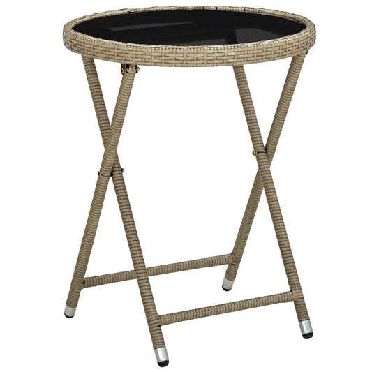 Tebord 60 Cm Polyrattan Og Hærdet