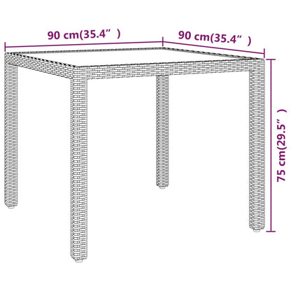 Havebord 90X90X75 Cm Polyrattan