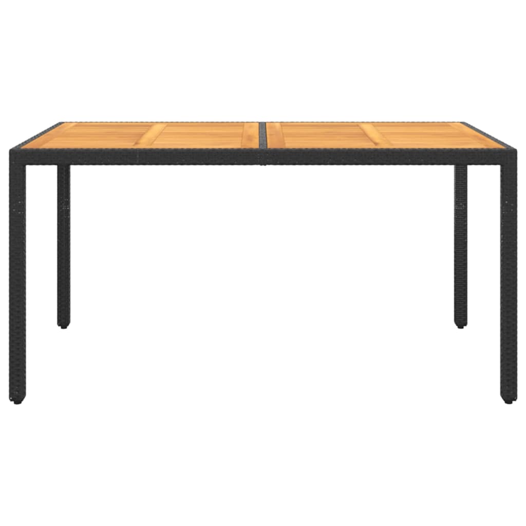 Havebord 150x90x75 cm Akacietræ Og Polyrattan