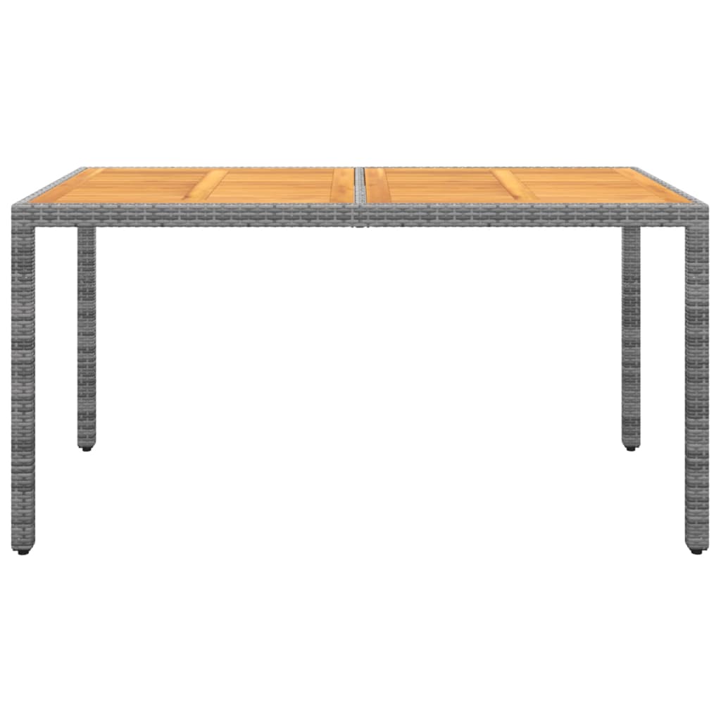 Havebord 150x90x75 Cm Akacietræ Og Polyrattan - Billede 2