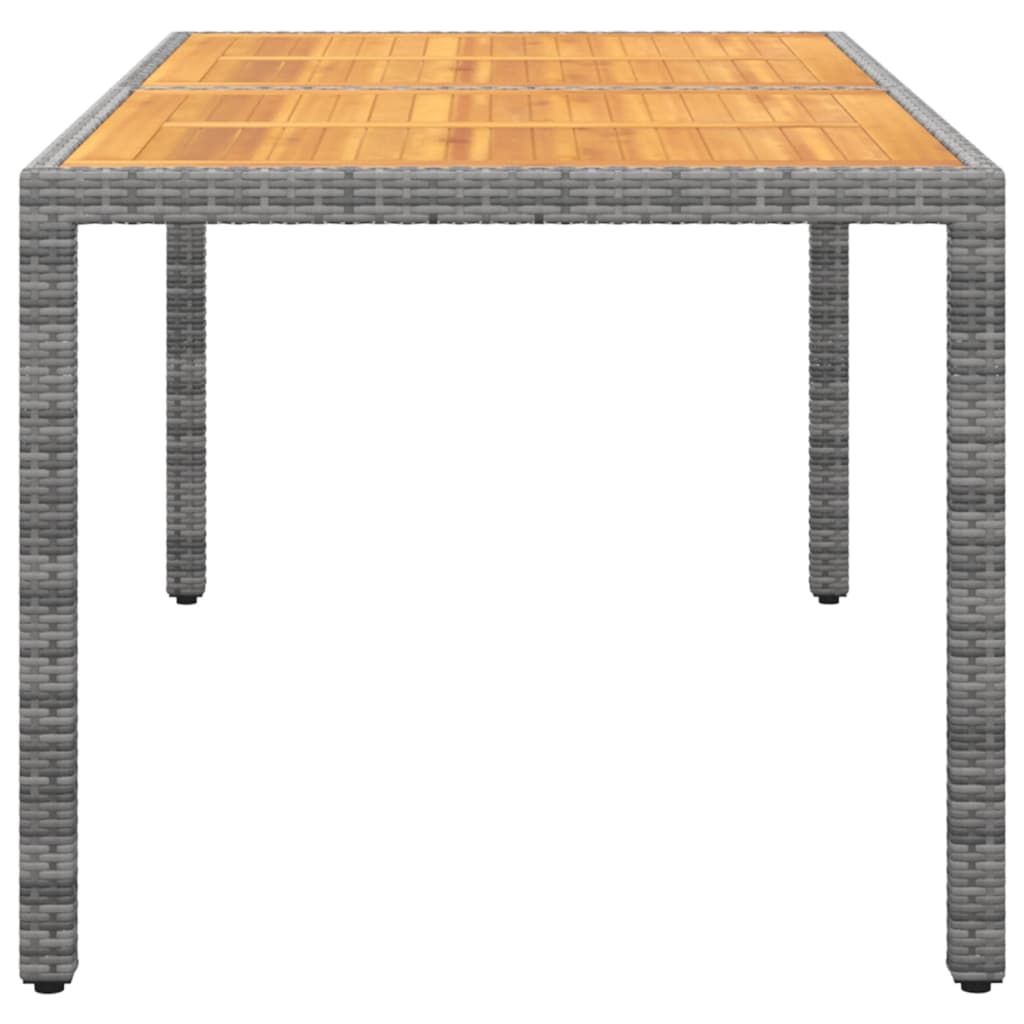 Havebord 150x90x75 Cm Akacietræ Og Polyrattan - Billede 3