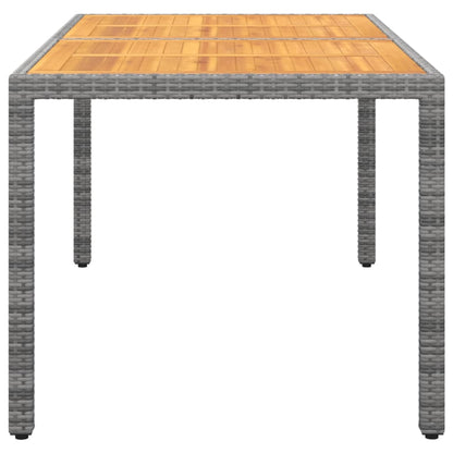 Havebord 150x90x75 Cm Akacietræ Og Polyrattan - Billede 3