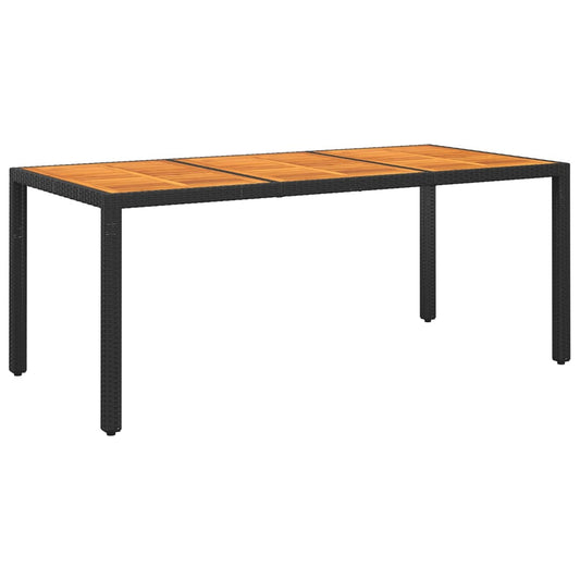 Havebord 190X90X75 Cm Akacietræ Og Polyrattan