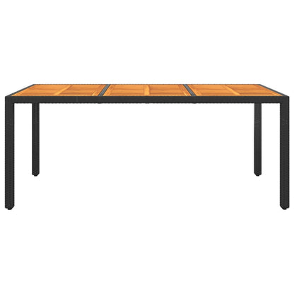 Havebord 190x90x75 Cm Akacietræ Og Polyrattan Sort - Billede 2