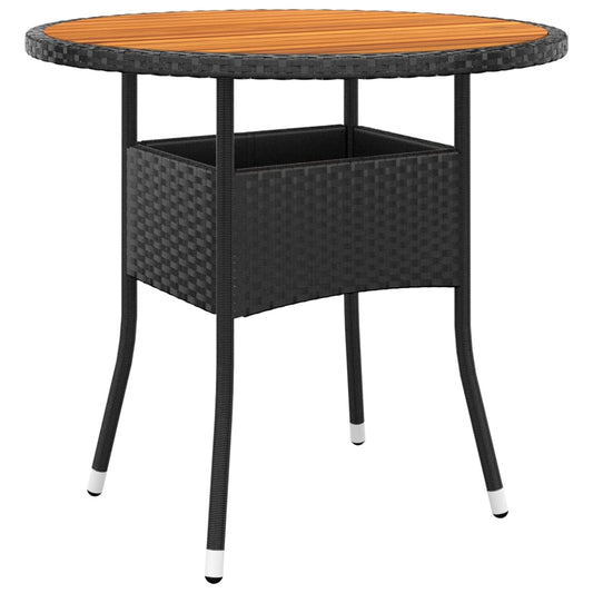 Havebord Ø80X75 Cm Akacietræ Og Polyrattan