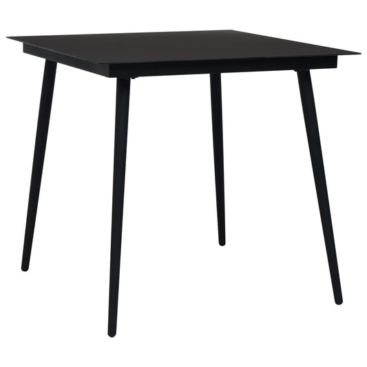 Havebord Stål Og Glas Sort