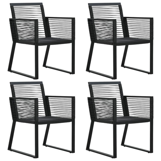 Havestole 4 Stk. Rattan Sort