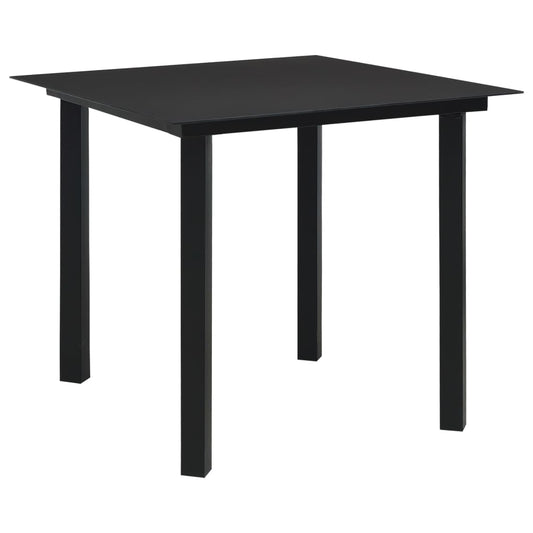Havebord Stål Og Glas Sort