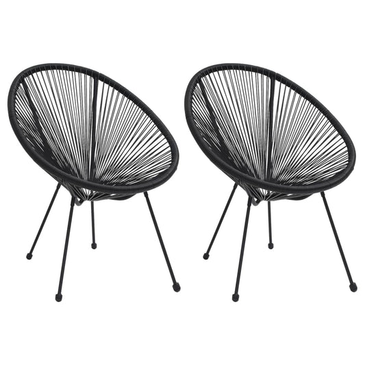 Havestole 2 Stk. Rattan Sort