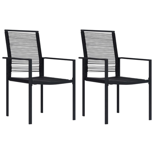 Havestole 2 Stk. Pvc-Rattan Sort
