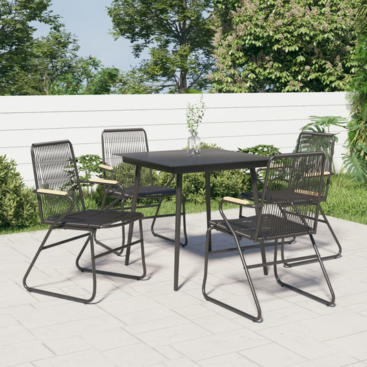 Havestole 4 Stk. 58X59X85,5 Cm Pvc-Rattan Sort
