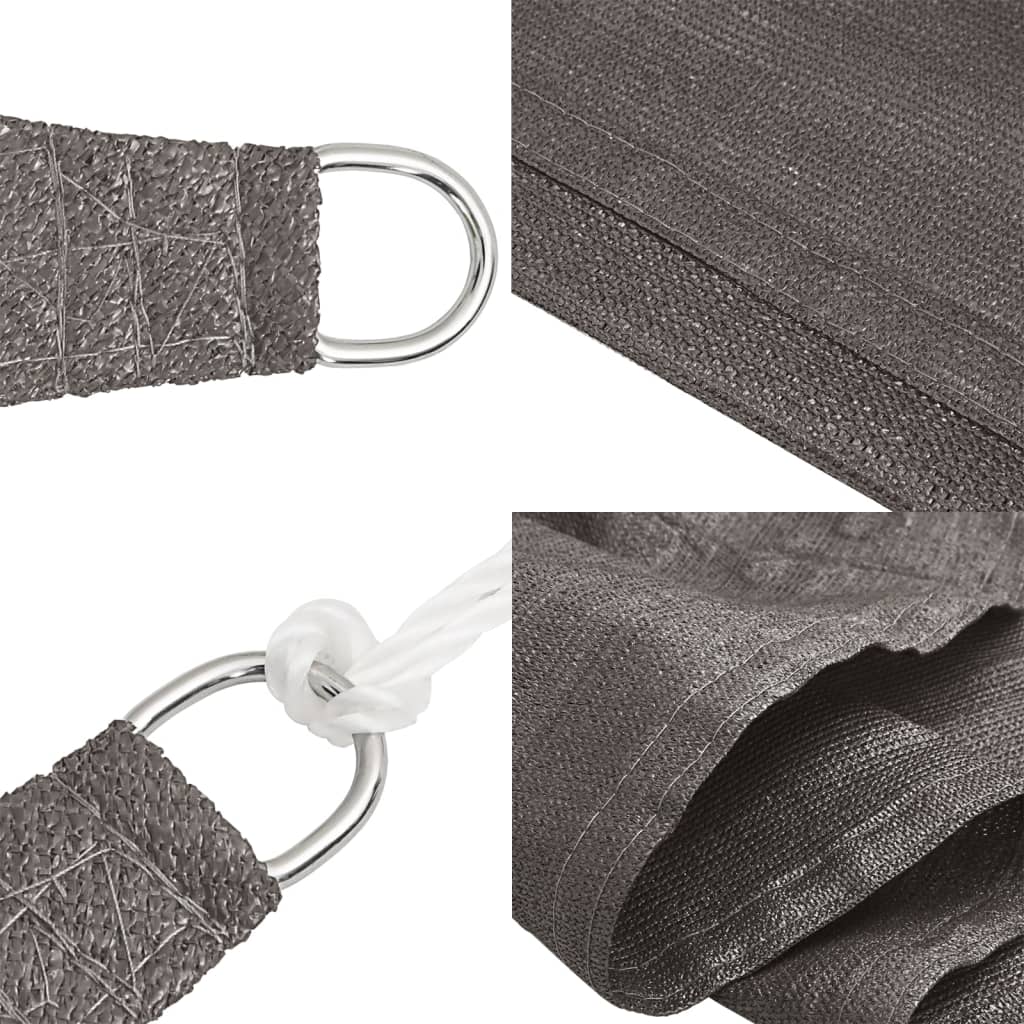 Solsejl 2,5X2,5 M 160 G/M² Hdpe Antracitgrå