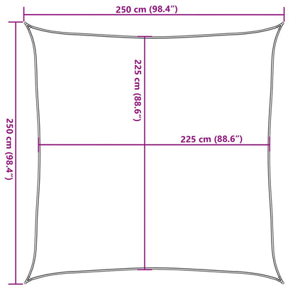 Solsejl 2,5X2,5 M 160 G/M² Hdpe Antracitgrå