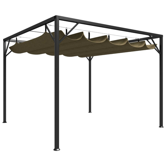Havepavillon Med Tilbagetrækkeligt Tag 3X3 M 180 G/M²