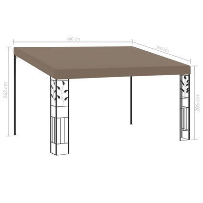 Vægmonteret Pavillon 4x3x2,5 M Gråbrun - billede 6