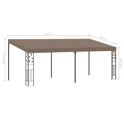 Vægmonteret Pavillon 6x3x2,5 M Gråbrun - billede 6