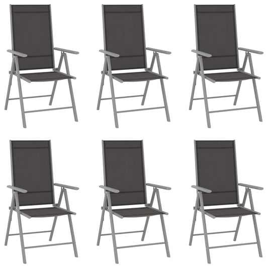 Foldbare Havestole 6 Stk. Textilene Sort