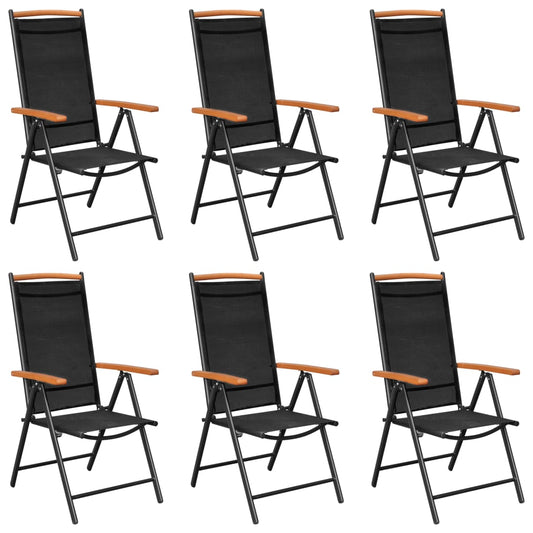 Foldbare Havestole 6 Stk. Textilene Sort