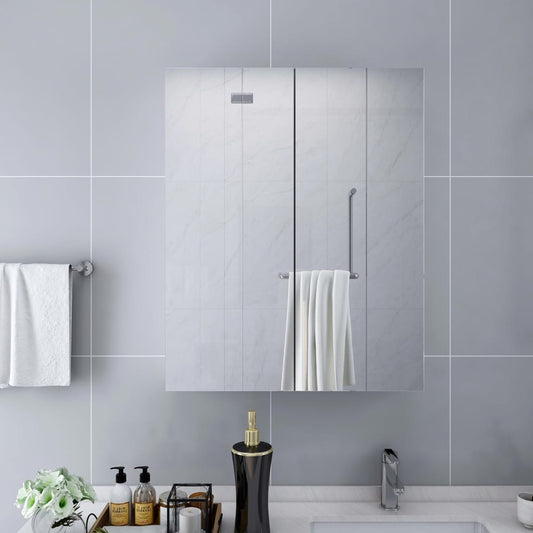 323607  Bathroom Mirror Cabinet White 60X15X75 Cm Mdf