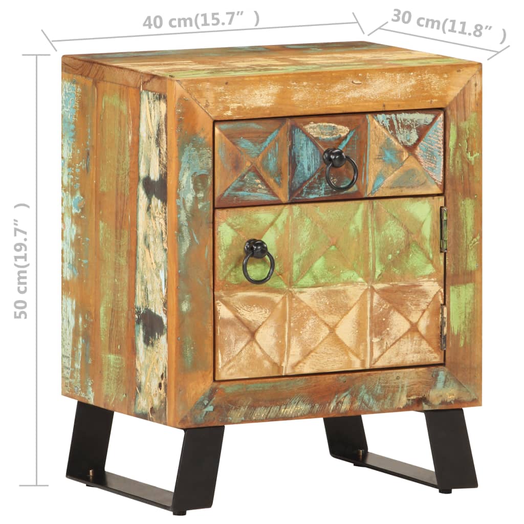 Sengeskab 40x30x50 Cm Massivt Genbrugstræ - Billede 8