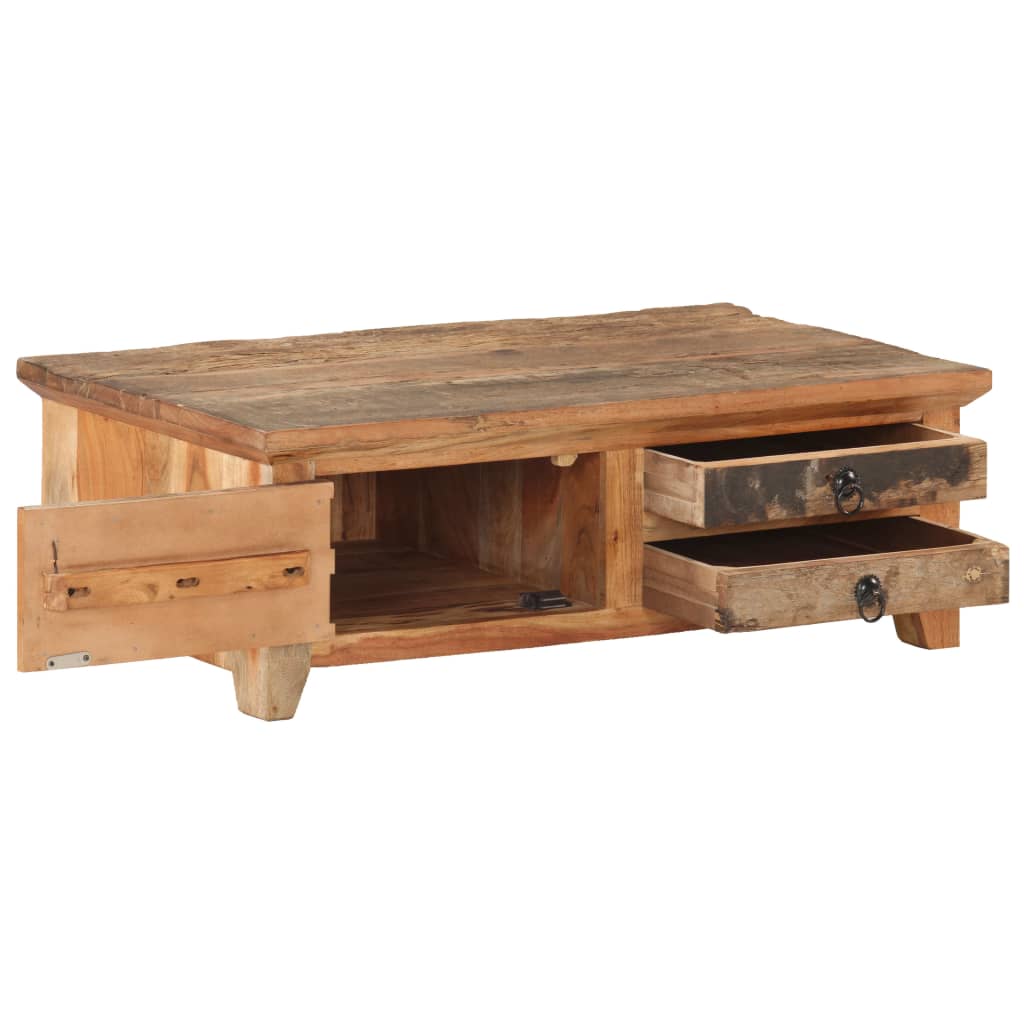 Sofabord 90x50x31 Cm Massivt Genbrugstræ - Billede 2