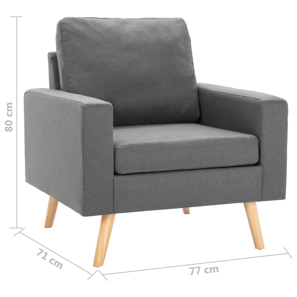 Lænestol og 2-Personers Sofa Sæt Stof