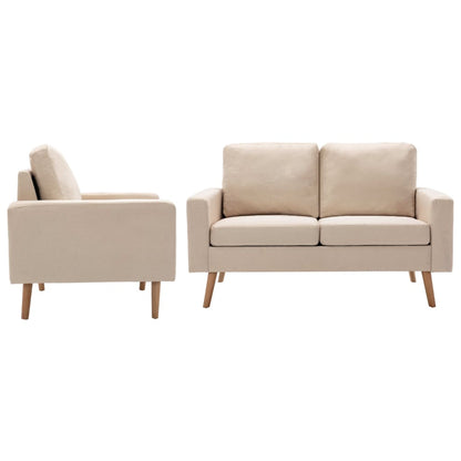 Lænestol og 2-Personers Sofa Sæt Stof