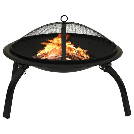 2-I-1 Bålfad Og Grill Med Ildrager 56X56X49 Cm Stål