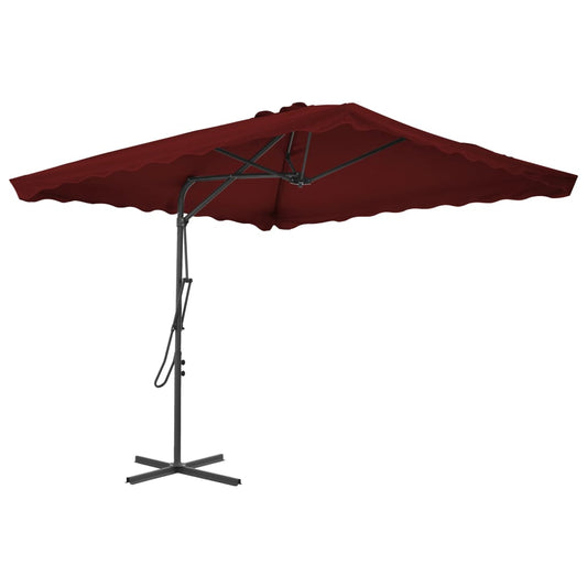 Parasol Med Stålstang 250X250X230 Cm Bordeauxfarvet