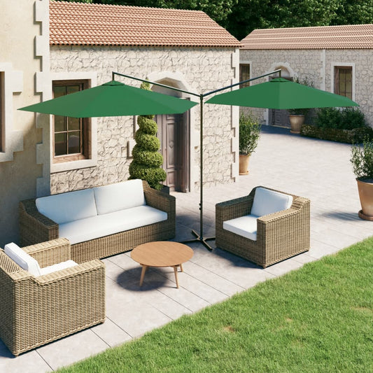 Dobbelt Parasol 600 Cm Stålstang