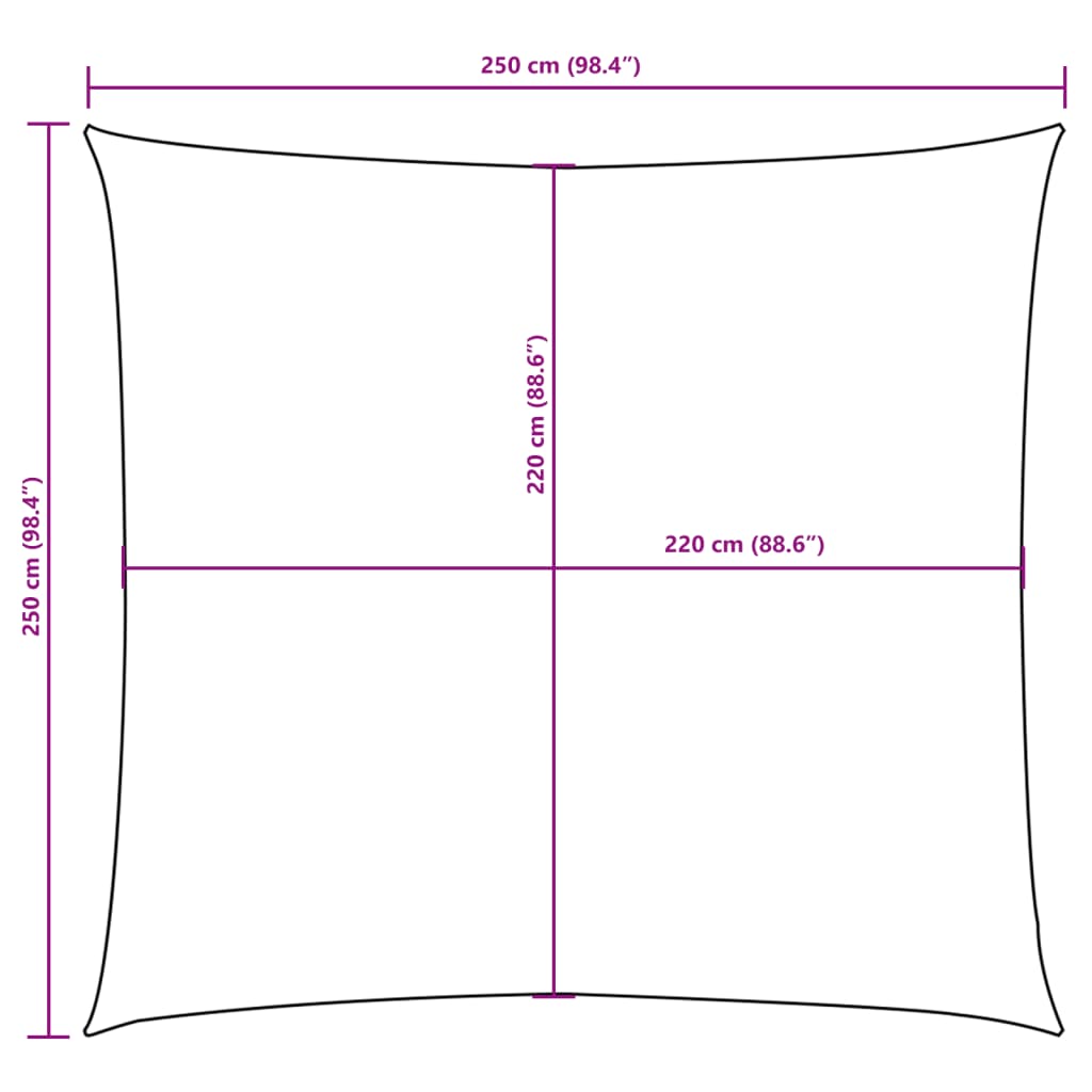 Solsejl 2,5x2,5 M Firkantet Oxfordstof - Billede 10
