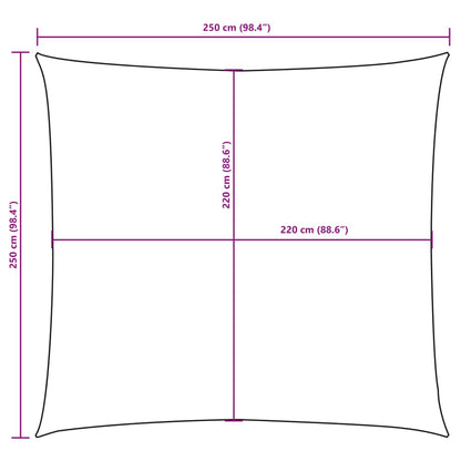 Solsejl 2,5x2,5 M Firkantet Oxfordstof - Billede 10