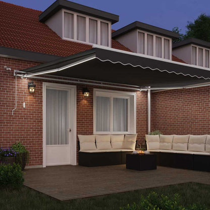 Markiseramme Med Led -strimmellys 400 × 350 Cm Aluminium - Billede 3