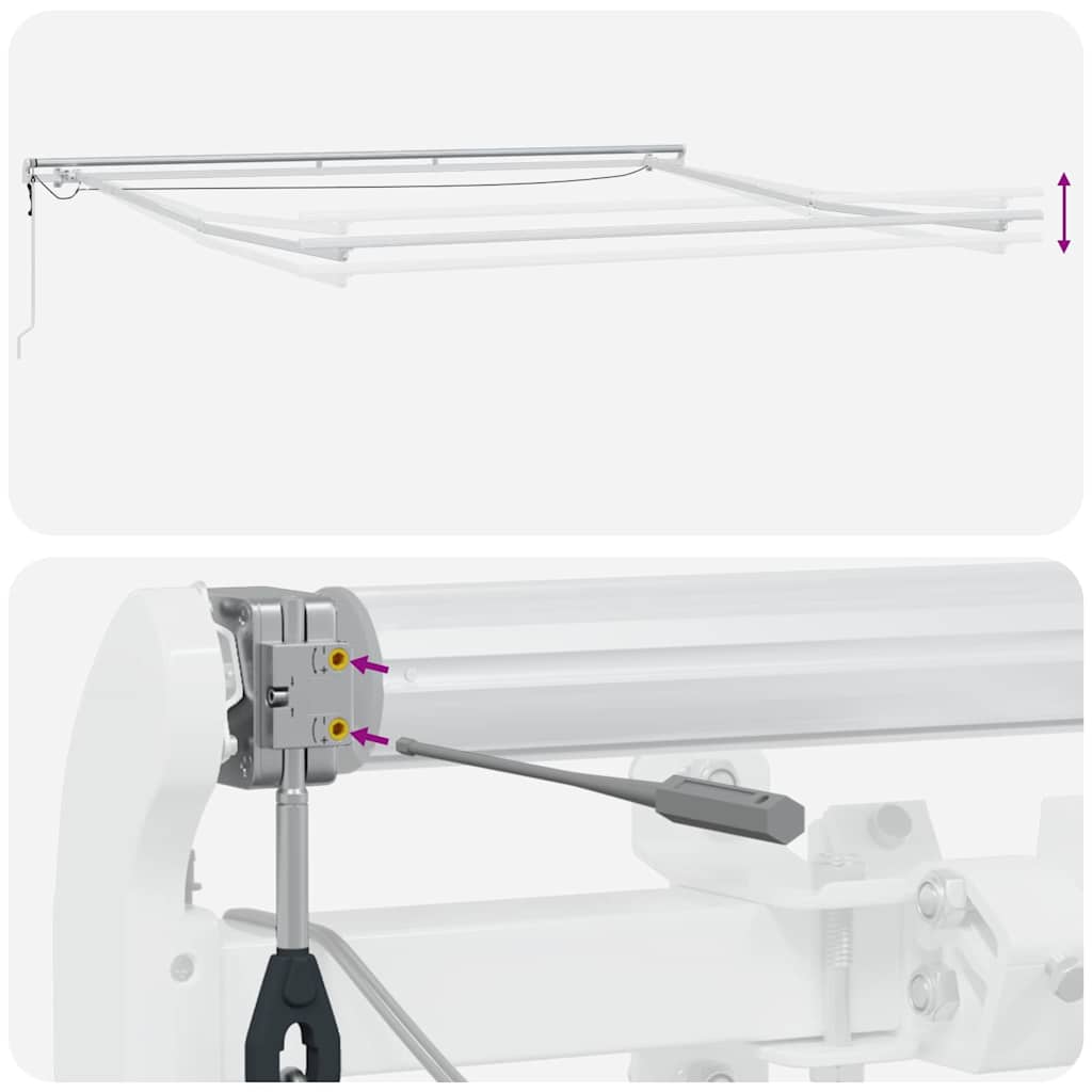 Markiseramme Med Led -strimmellys 400 × 350 Cm Aluminium - Billede 13