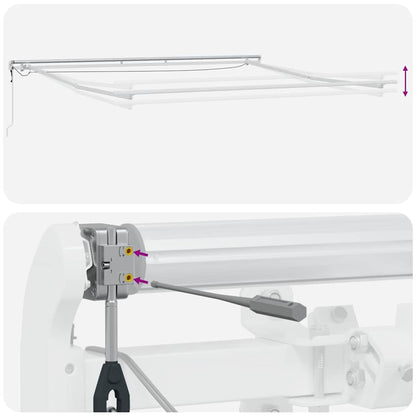 Markiseramme Med Led -strimmellys 400 × 350 Cm Aluminium - Billede 13