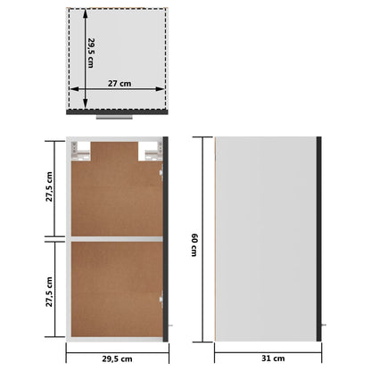 Skuffeunderskab Lyon 80X46X81,5Cm Konstrueret Træ Sort Højglans