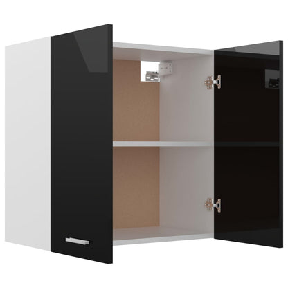 Skuffeunderskab Lyon 80X46X81,5Cm Konstrueret Træ Sort Højglans
