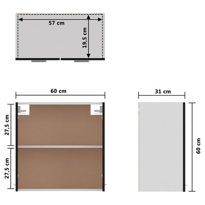 Skuffeunderskab Lyon 80X46X81,5Cm Konstrueret Træ Sort Højglans