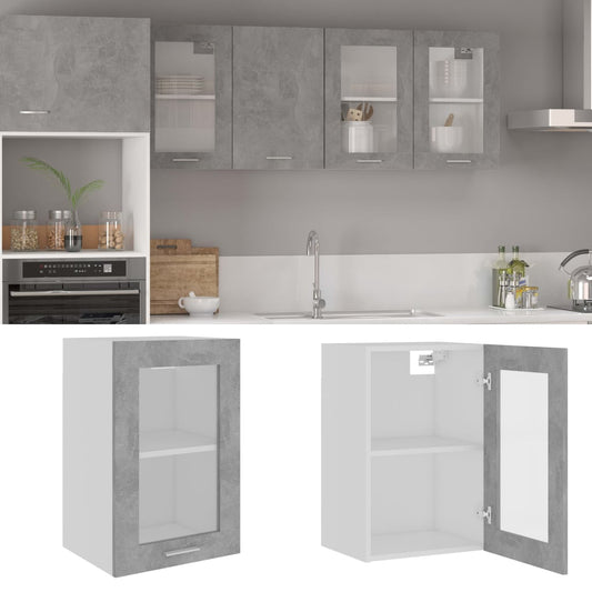 Væghængt Glasskab Lyon 40X31X60 Cm Konstrueret Træ Betongrå